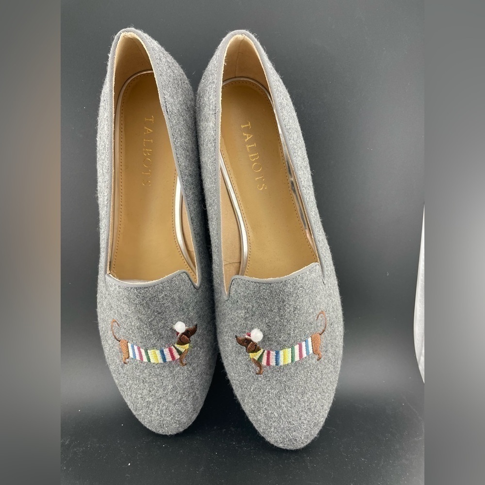 NEW TALBOTS RYAN NOVELTY LOAFERS - EMBROIDERED DACHSHUND SIZE 9.5 - Picture 9 of 13